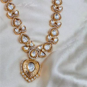 Alternative view of Polki Teardrop Kundan Necklace Set