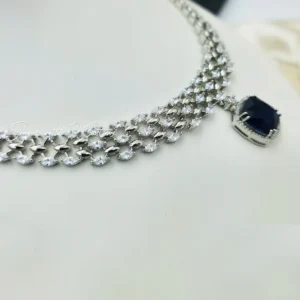 Alternative view of Selene CZ & Stone Necklace Set, Blue