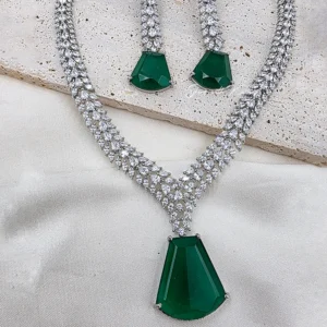 Alternative view of Royal CZ Stone Statement Necklace Set