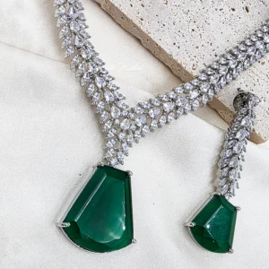 CZ Stone Statement Necklace Set