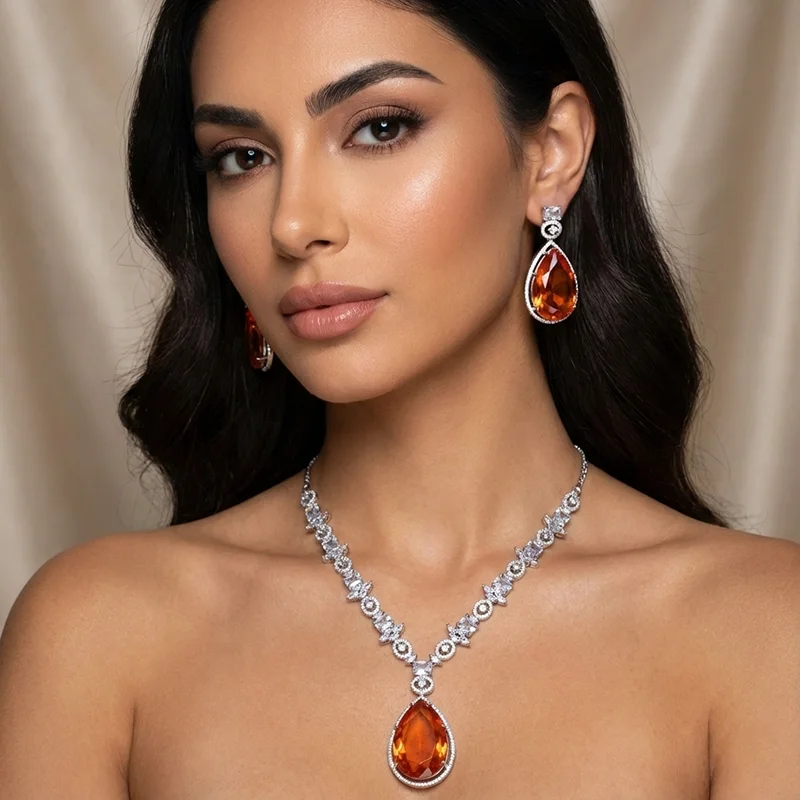 Celeste Pear Drop Necklace Set