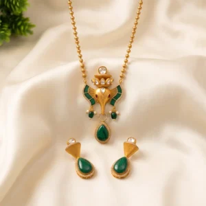 Alternative view of Ethnic Ganpati Necklace with Earrings