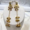 Gulnaar Kashmiri Long Antique Gold Earrings