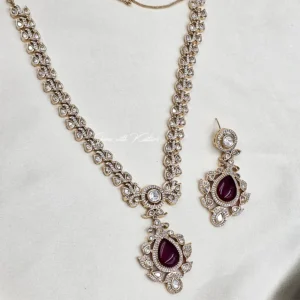 Long Kundan Necklace with Stone