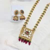 Long Kundan Necklace with Stones