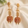 Satin Gold Plated Long Earrings