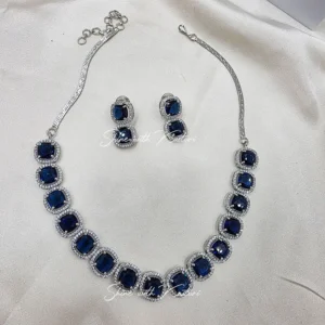 Alternative view of Shaya American Diamond Necklace with Stones, Blue