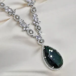 Alternative view of Celeste Pear Drop Necklace Set, Blue