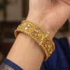 Antique Gold Kundan Cuff Bracelet