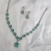 Aqua Stone Necklace & Earring Set