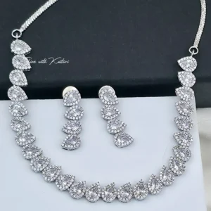 Ariana Teardrop CZ Statement Necklace Set