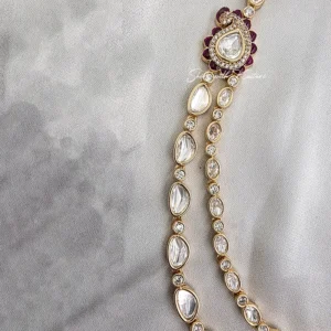 Alternative view of Ruby Accent Kundan Layered Necklace Set