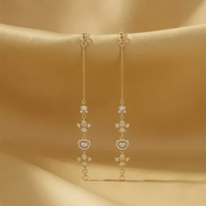 Delicate Floral Kundan Ear Chain