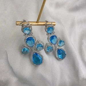 Alternative view of Kareena CZ Stone Earring, Sky Blue