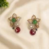 Floral Polki Stud Earrings