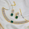 Green AD Crescent Necklace Set