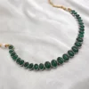 Green Stone Oxidized Choker Necklace