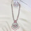 Heart Crystal Bridal Necklace with Statement Pendant