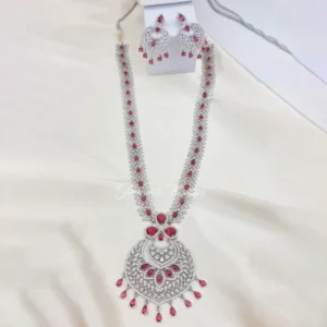 Heart Crystal Bridal Necklace with Statement Pendant