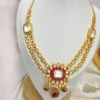 Kundan Double Layer Necklace with Statement Pendant