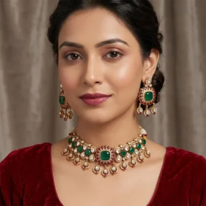 Kundan Polki Choker Necklace Set