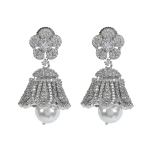 Luxury Crystal Floral Jhumka Earrings