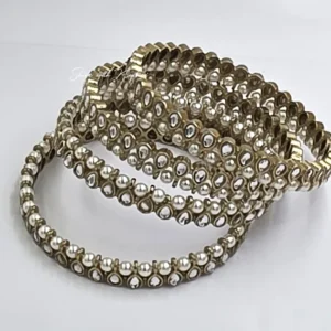 Pearl Kundan Gold Plated Bangles