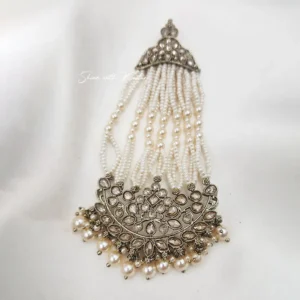 Pearl Kundan Passa Hair Accessory