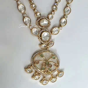 Polki Kundan Double Layer Necklace Set