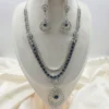 Royal Blue Crystal Pendant Necklace Set