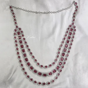 Alternative view of Royal Crimson Layered Statement Necklace Set