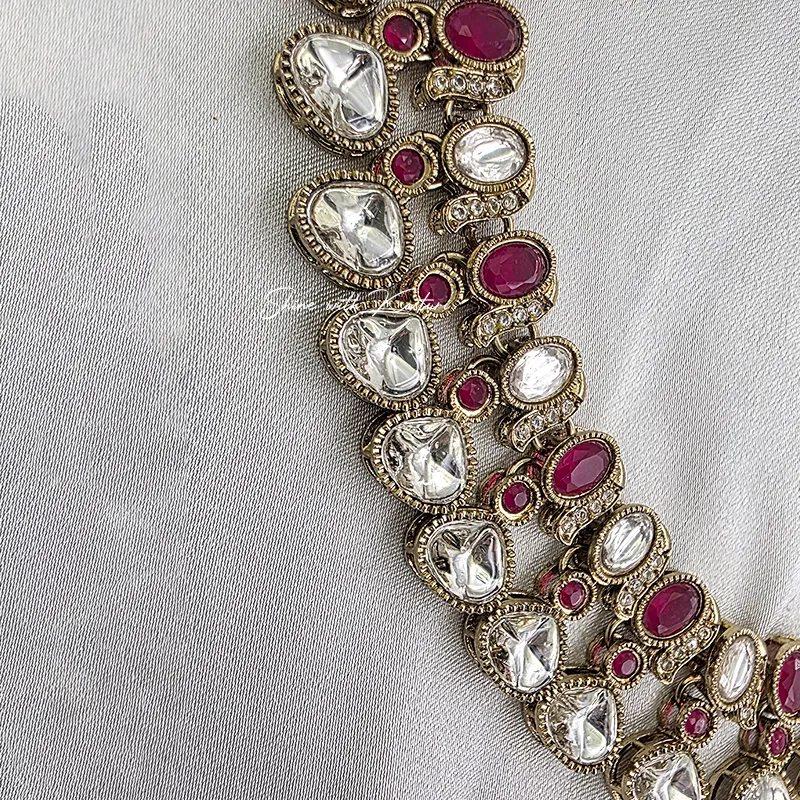Royal Kundan Statement Necklace, Ruby - Image 2