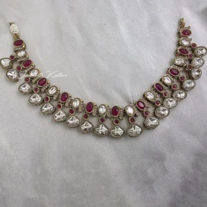 Royal Kundan Statement Necklace, Ruby