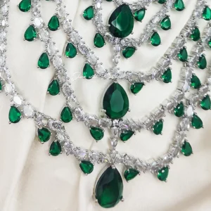 Alternative view of Royal Green Layered Necklace Set