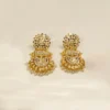 Royal Navratan Jadau Long Chandbali Earrings, White