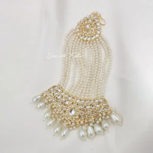 Royal Pearl Kundan Passa Hair Accessory