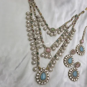 Royal Polki Multicolor Layered Necklace Set