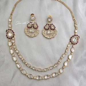Ruby Accent Kundan Layered Necklace Set
