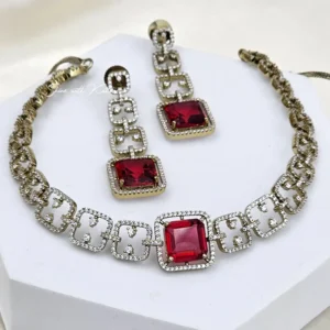 Ruby Royale Diamond Link Necklace Set