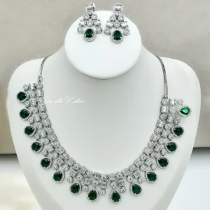 Stacey Cubic Zirconia Layered Necklace with Rhodium Plating