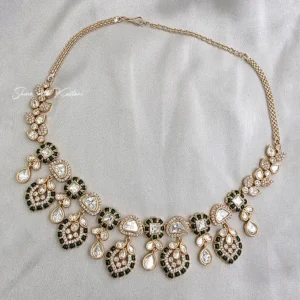 Alternative view of Drop Kundan Necklace Set with Earrings