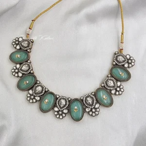 Alternative view of Mint Kundan Statement Necklace Set