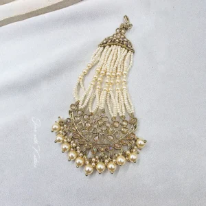 Pearl Kundan Passa Hair Accessory