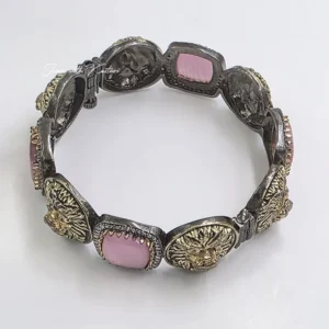 Alternative view of Vintage Lion Head Pink Stone Bracelet