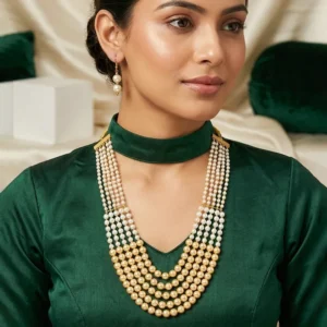 White Glow Pearl Layered Necklace Set