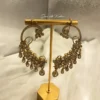 Antique Gold Floral Polki Ear Cuff Earrings