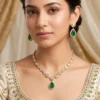 Emerald Drop Kundan Elegance Necklace Set