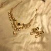 Ivory Kundan Polki Necklace with Statement Earring