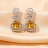 Jamie AD Stone Elegance Earrings, Yellow