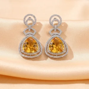 Jamie AD Stone Elegance Earrings, Yellow
